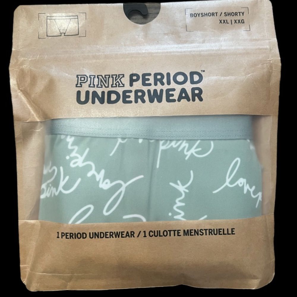 Victorias Secretpink Sold Out Boyshort Shorty Period Panty Green Love Pink Xxl